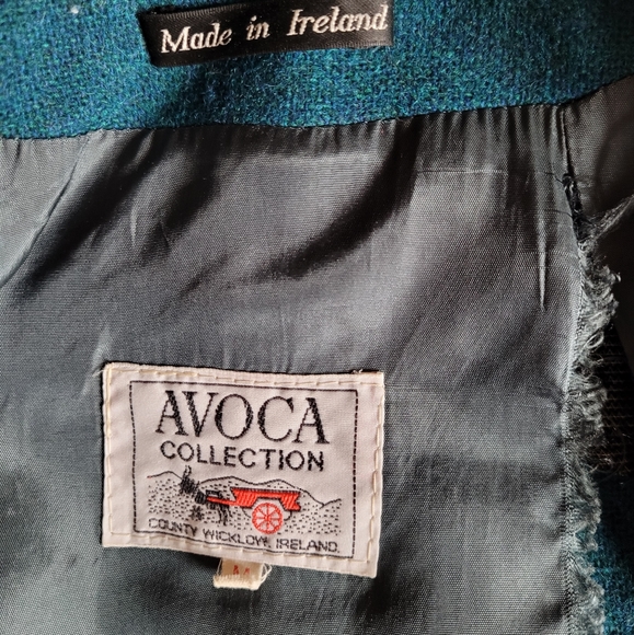 Vintage Turquoise Wool Trench Coat - Picture 6 of 7